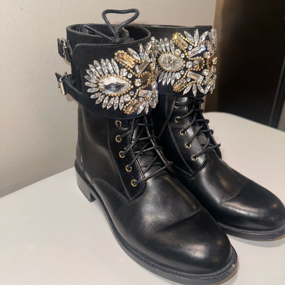 Rene Caovilla combat boots sz 38